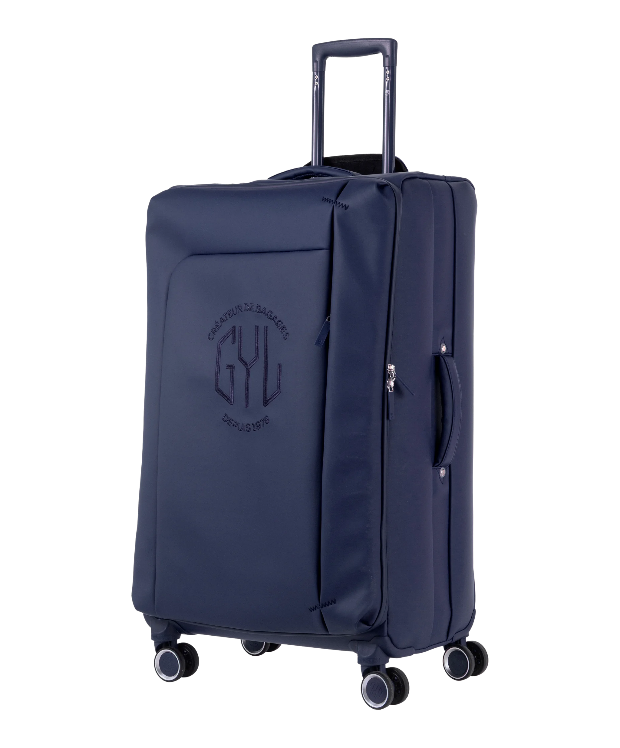 Valise Evasion GYL souple soute 75 cm coloris marine vue trois quarts avant