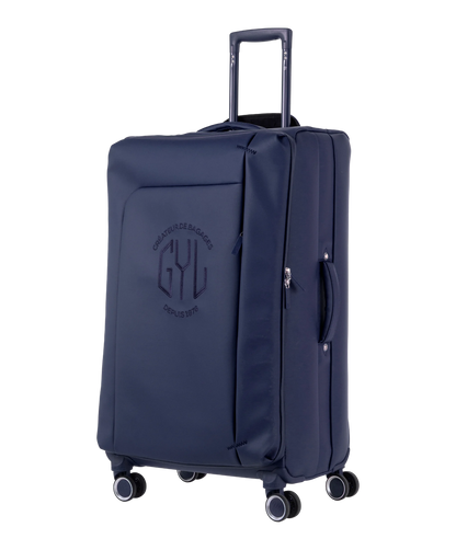 Valise Evasion GYL souple soute 75 cm coloris marine vue trois quarts avant