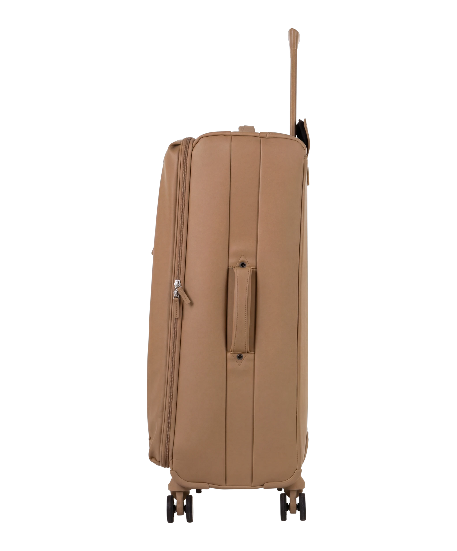 Valise Evasion GYL souple soute 75 cm coloris moca vue de profil avec poignee laterale