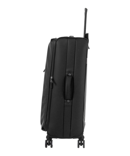 Valise Evasion GYL souple soute 75 cm coloris noir vue de profil avec poignee laterale