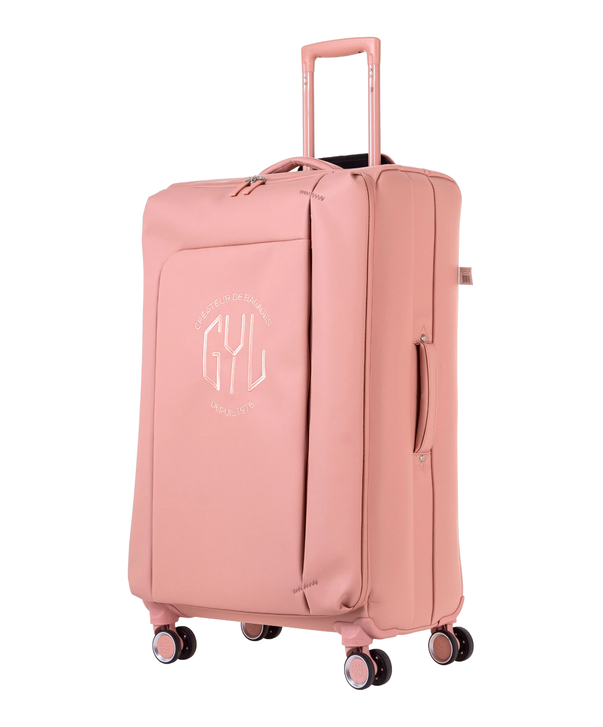 Valise Evasion GYL souple soute 75 cm coloris rose-gold vue trois quarts avant