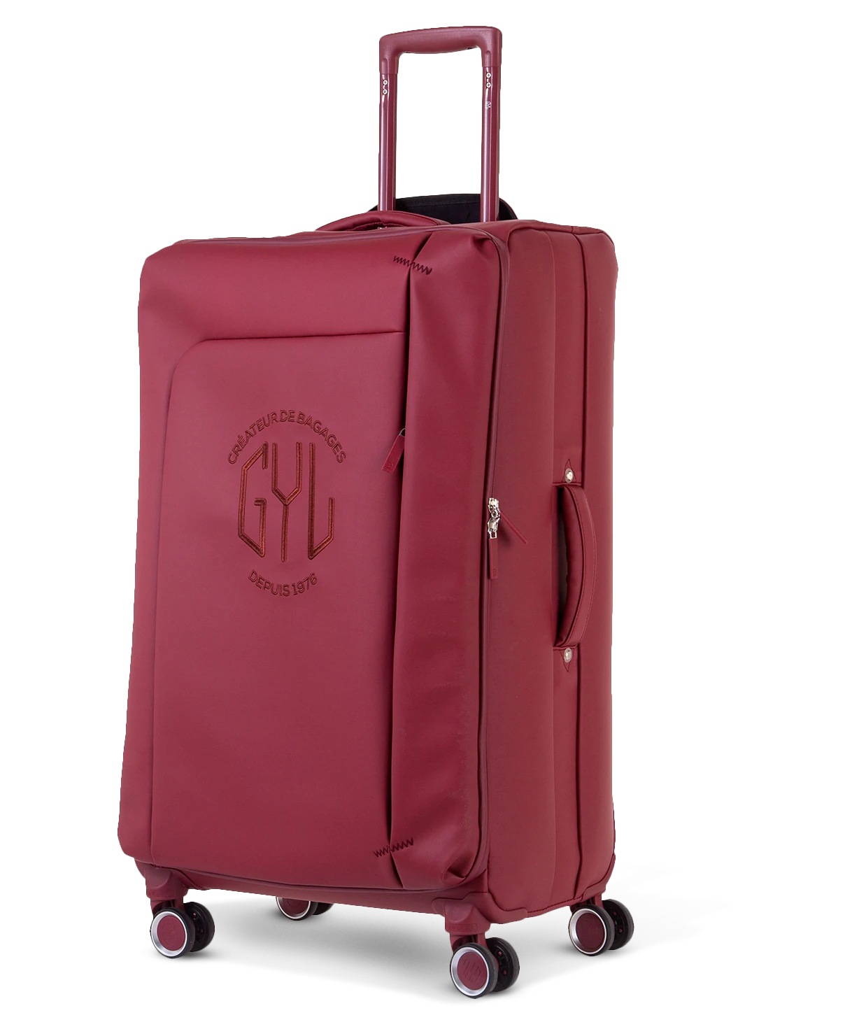 Valise souple Évasion en polyuréthane imperméable soute 75 cm coloris rouge foncé vue trois quarts avant