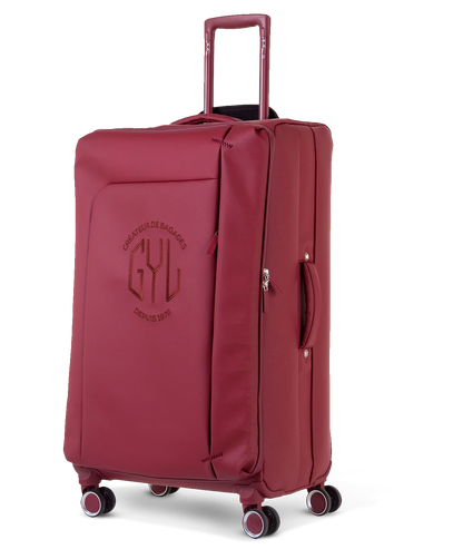 Valise souple Évasion en polyuréthane imperméable soute 75 cm coloris rouge foncé vue trois quarts avant
