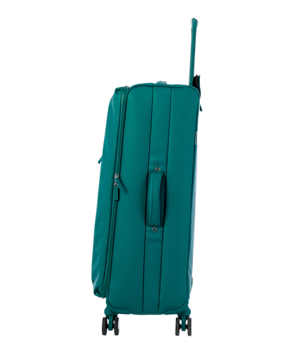 Valise Evasion GYL souple soute 75 cm coloris sapin vue de profil avec poignee laterale