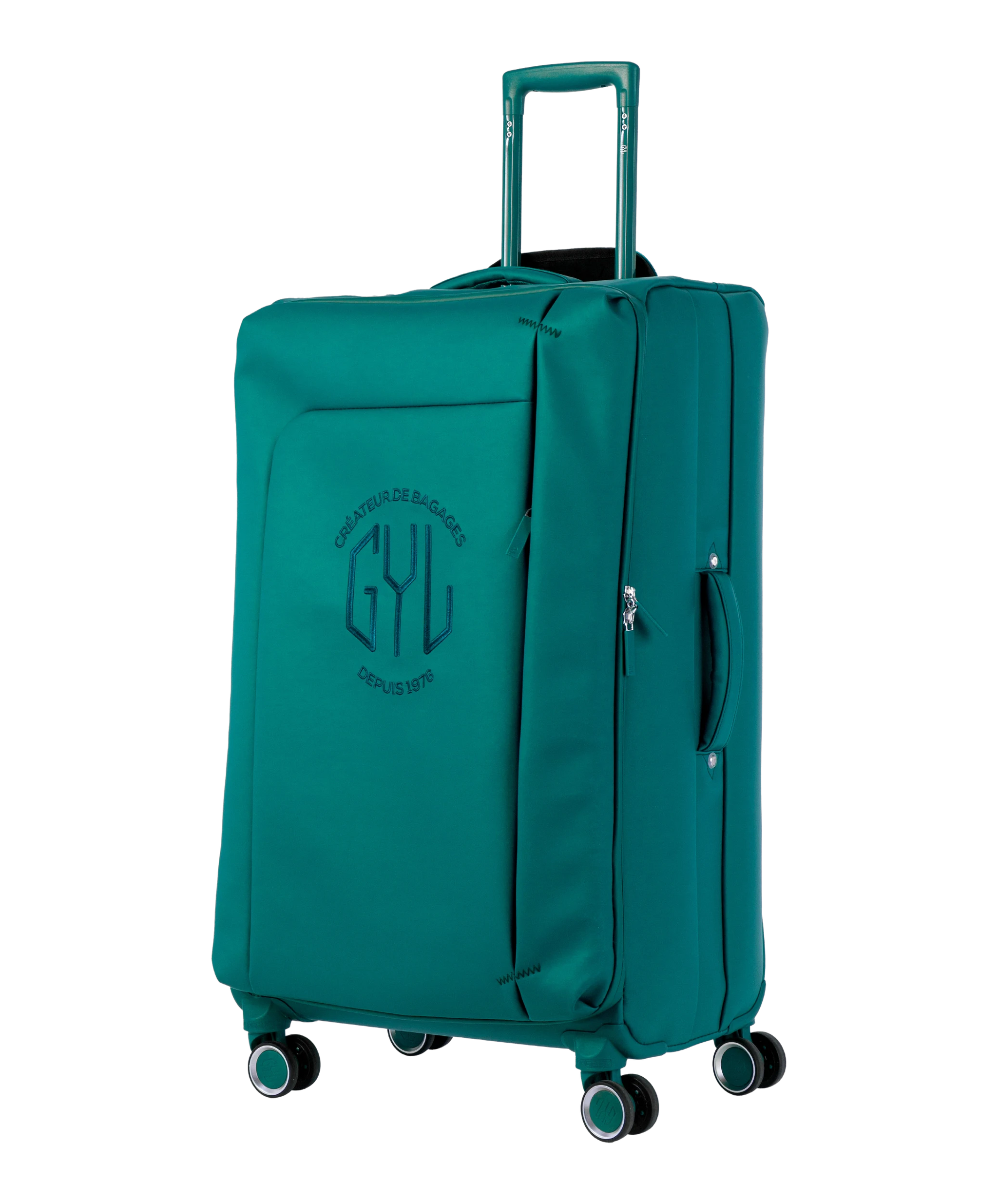 Valise Evasion GYL souple soute 75 cm coloris sapin vue trois quarts avant