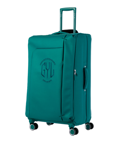 Valise Evasion GYL souple soute 75 cm coloris sapin vue trois quarts avant