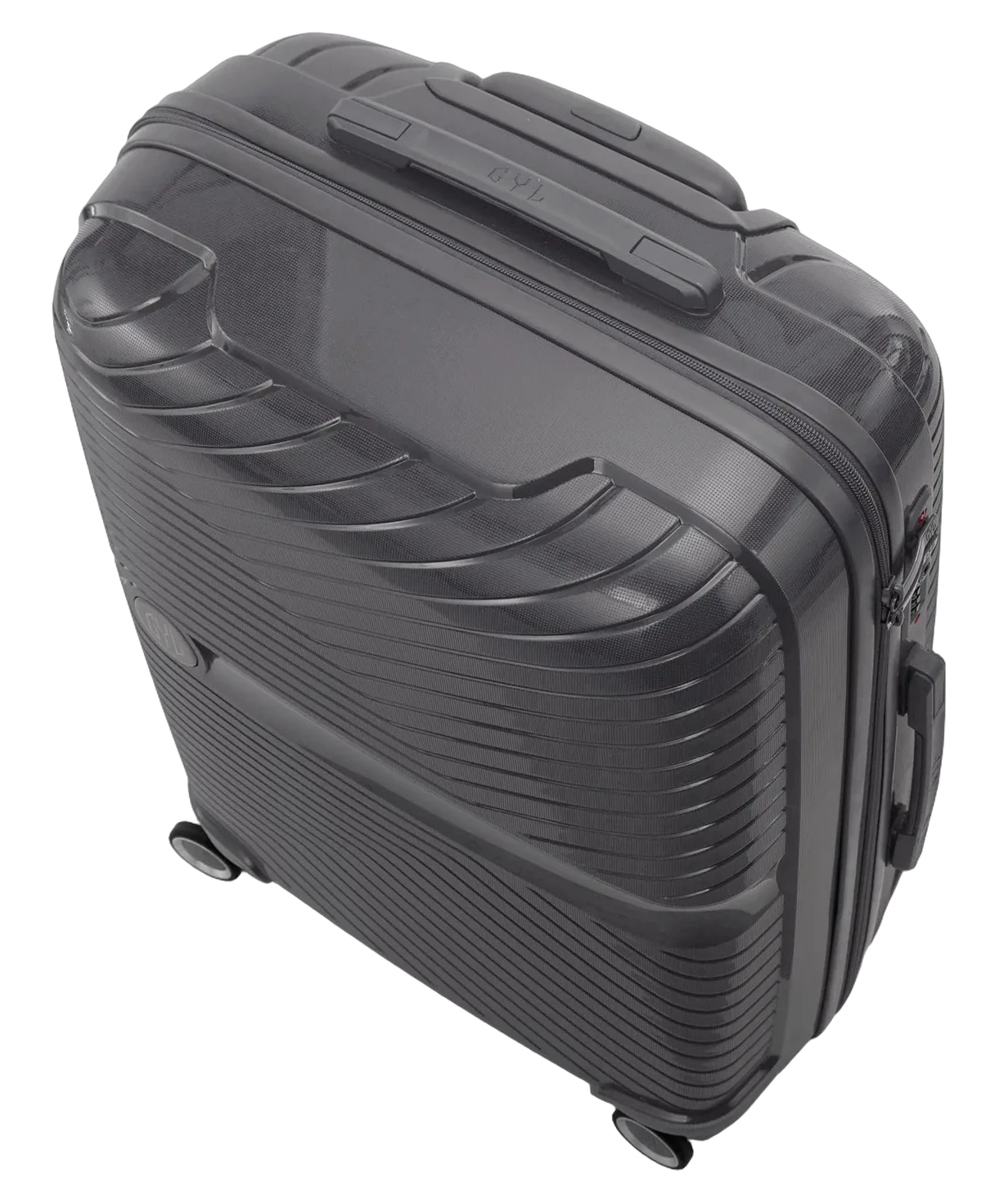 Valise soute Signature GYL argent vue de dessus avec poignee
