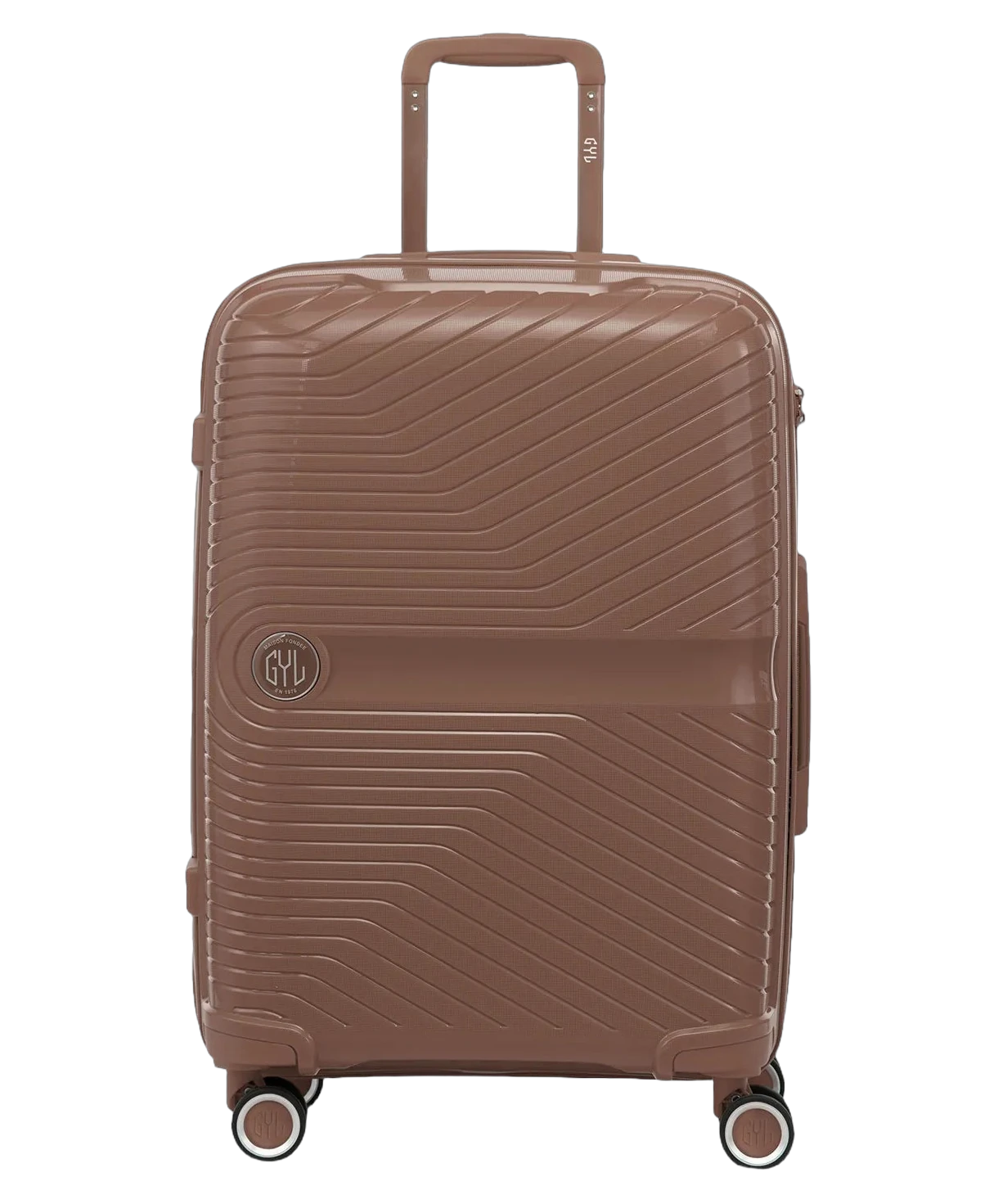 Valise soute Signature GYL champagne vue de face avec logo