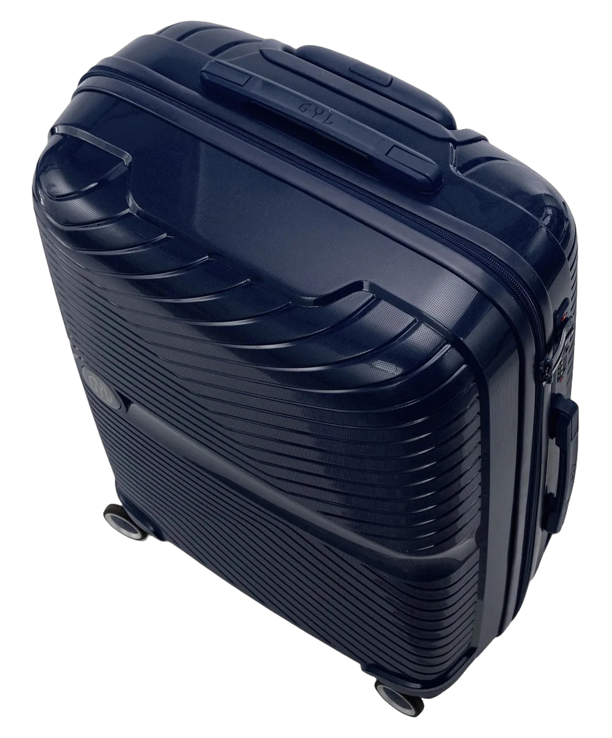 Valise soute Signature GYL marine vue de dessus avec poignee
