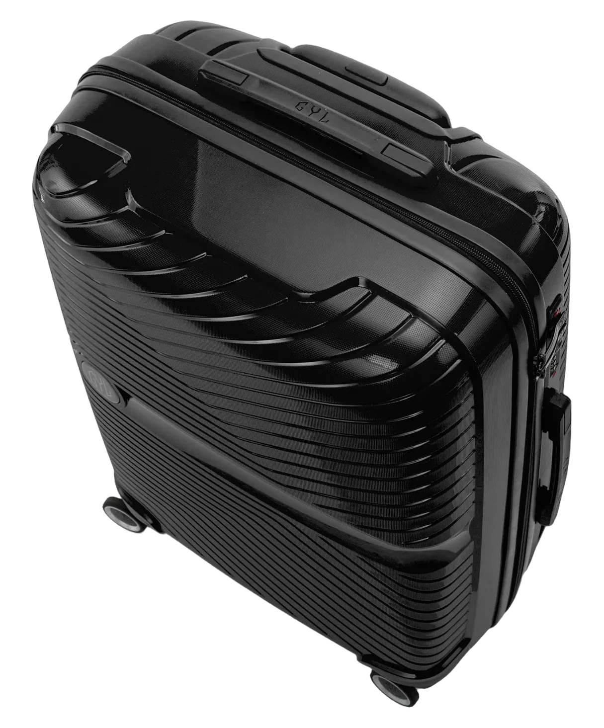 Valise soute Signature GYL noir vue de dessus avec poignee
