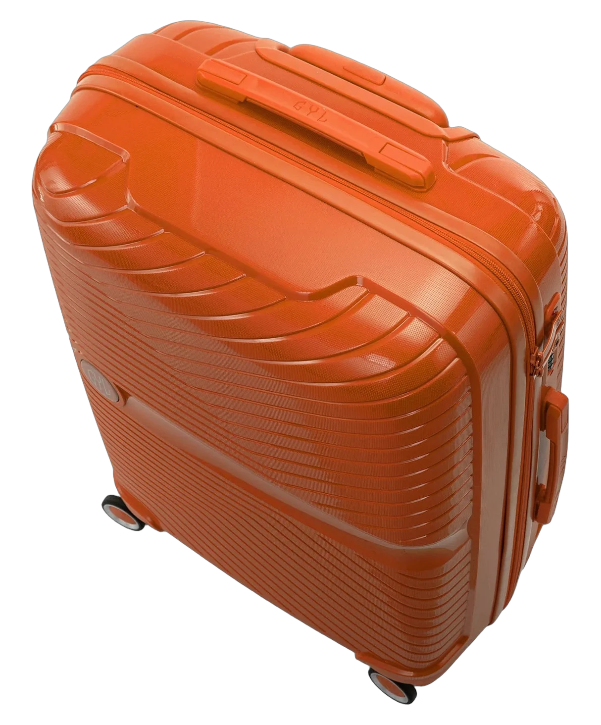 Valise soute Signature GYL orange vue de dessus avec poignee