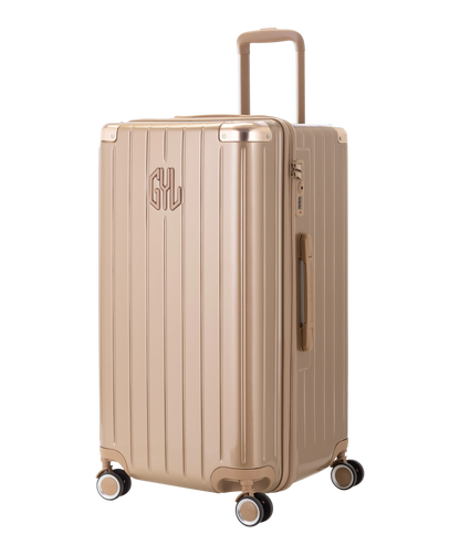 Valise Trunk L Intemporelle GYL en polycarbonate 71 cm coloris champagne vue trois quarts avant
