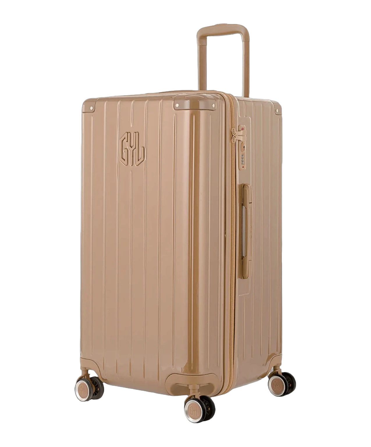 Valise trunk GYL taille L champagne vue trois quarts polycarbonate rigide