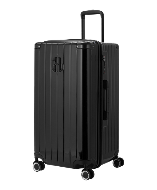 Valise Trunk L Intemporelle GYL en polycarbonate 71 cm coloris noir vue trois quarts avant