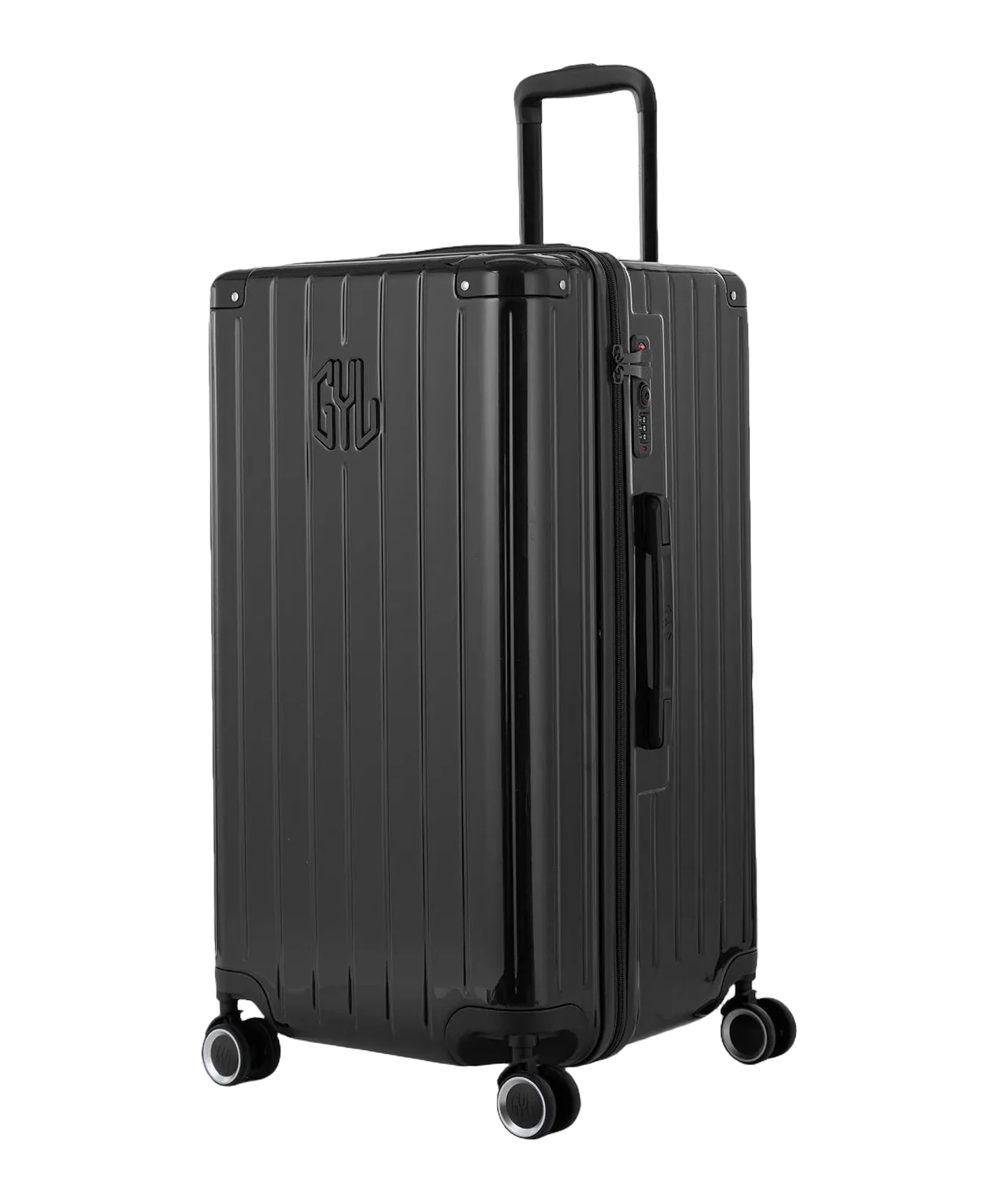 Valise trunk GYL taille L noir vue trois quarts polycarbonate rigide
