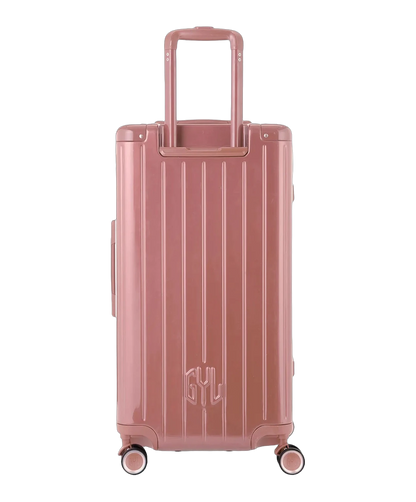 Dos de la valise trunk GYL L rose gold avec trolley telescopique deploye