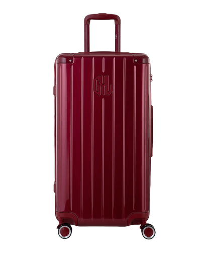 Valise trunk GYL taille L rouge fonce polycarbonate vue de face avec logo
