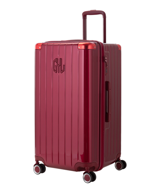 Valise Trunk L Intemporelle GYL en polycarbonate 71 cm coloris rouge fonce vue trois quarts avant
