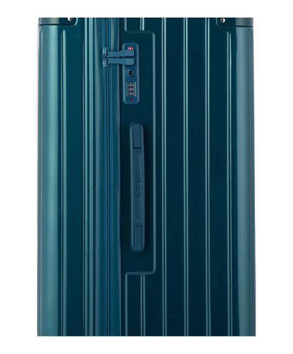 Detail de la serrure TSA et de la poignee laterale de la valise trunk L sapin GYL