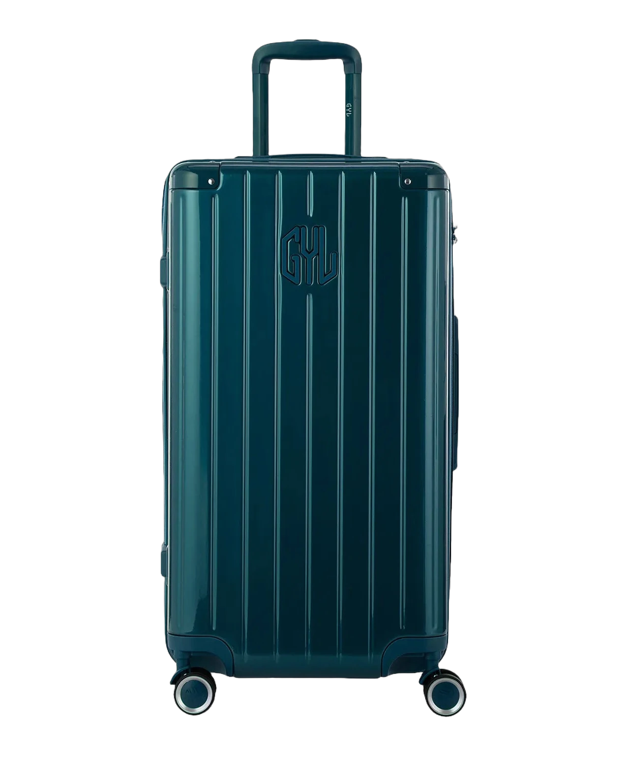 Valise trunk GYL taille L sapin polycarbonate vue de face avec logo