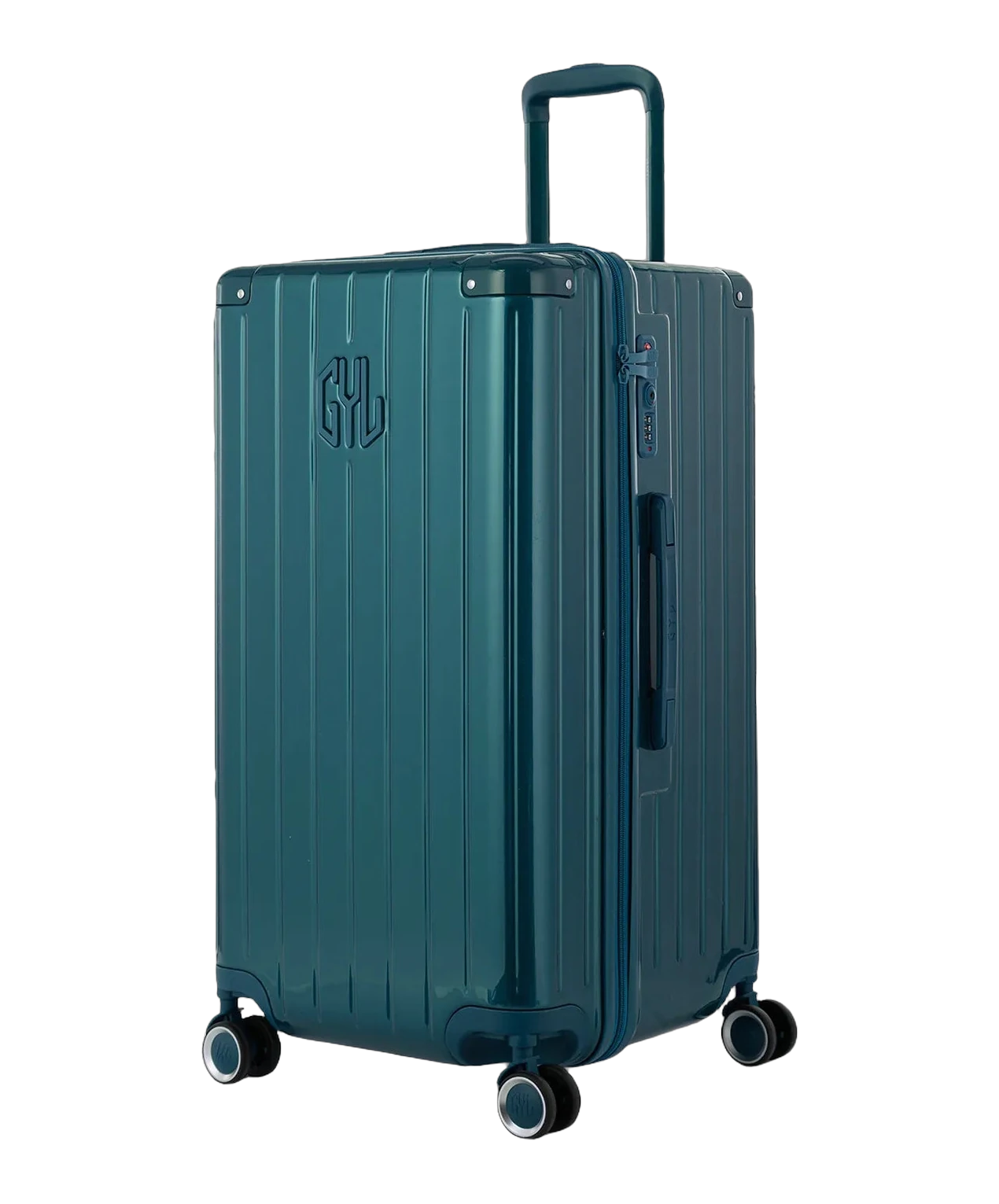 Valise trunk GYL taille L sapin vue trois quarts polycarbonate rigide