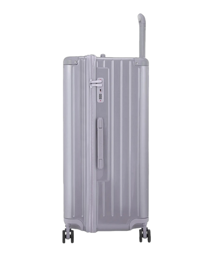 Valise trunk GYL taille XL argent de profil avec serrure TSA integree