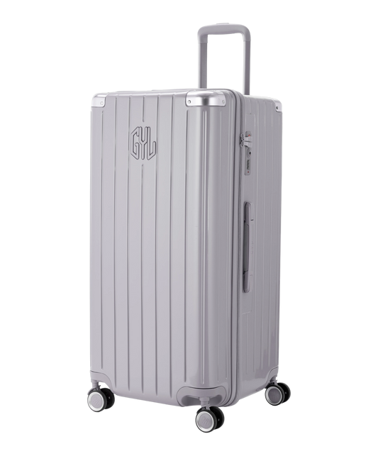 Valise Trunk XL Intemporelle GYL en polycarbonate 78 cm coloris argent vue trois quarts avant