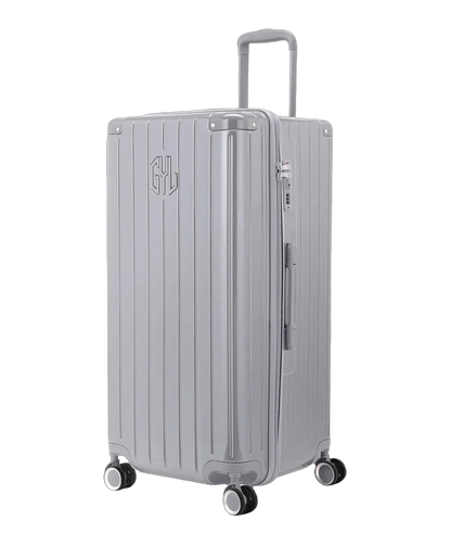 Valise trunk GYL taille XL argent vue trois quarts polycarbonate rigide