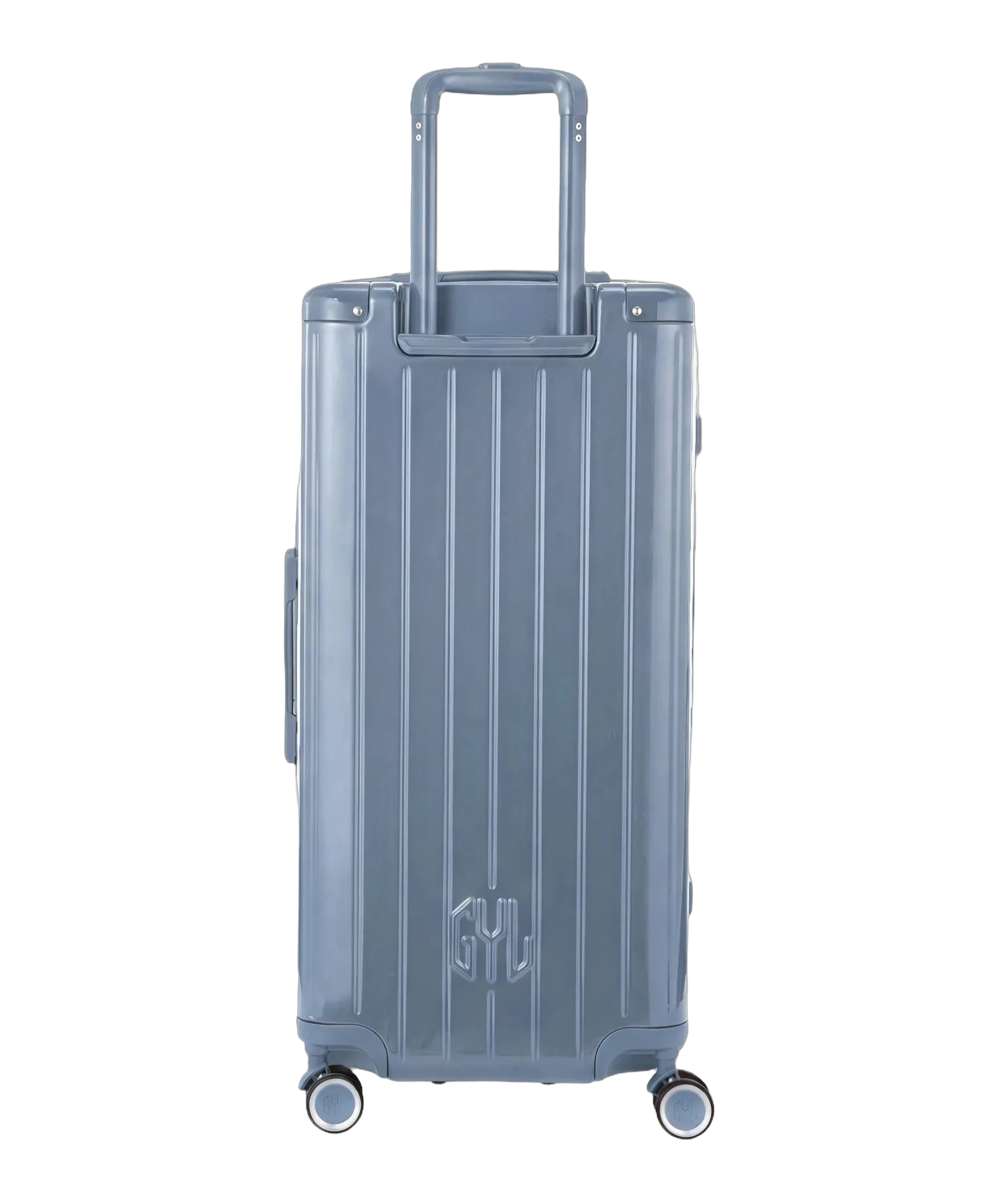 Valise trunk GYL taille XL bleu grise de profil avec serrure TSA integree