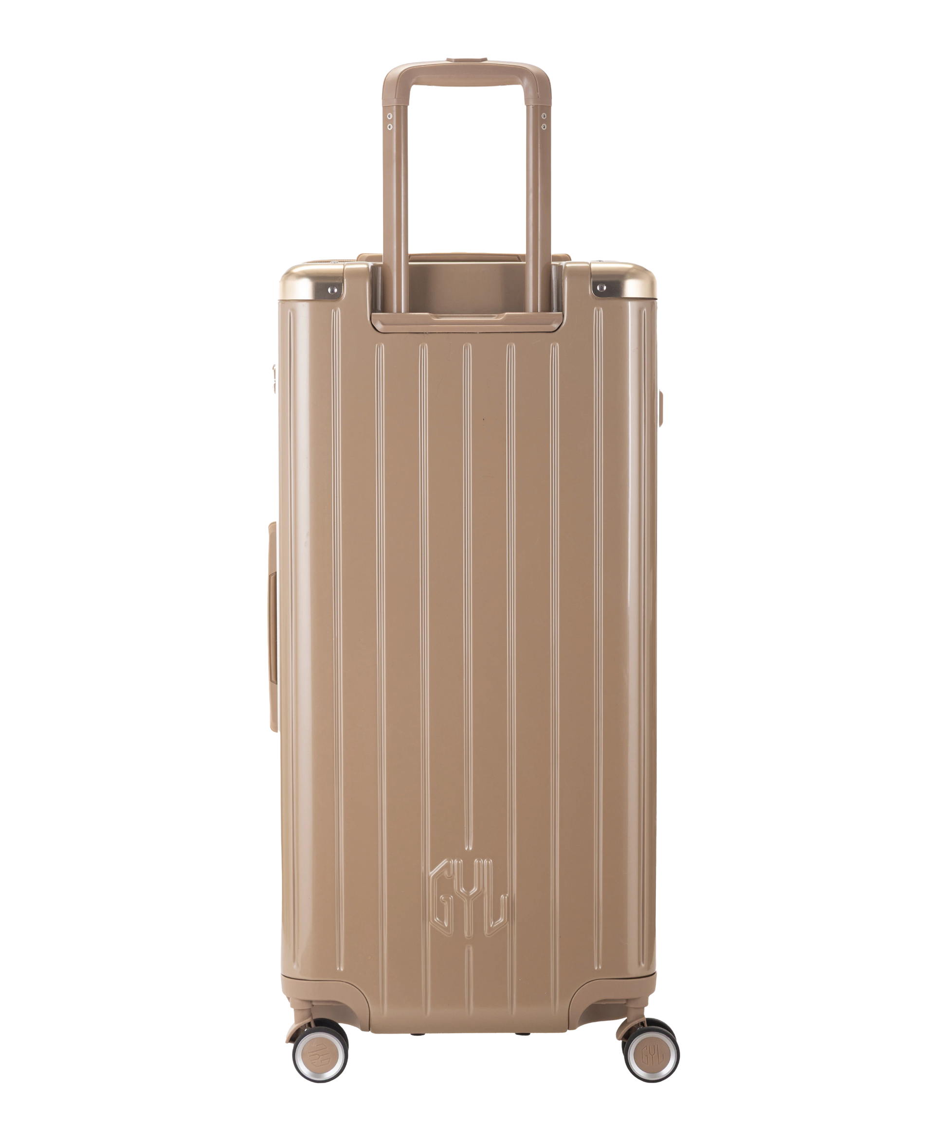 Valise Trunk GYL en polycarbonate Trunk XL 80 cm coloris champagne vue arriere