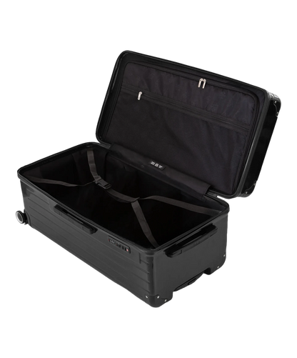 Valise trunk GYL taille XL noir interieur ouvert avec compartiments et sangles