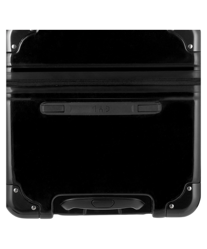 Valise Trunk XL Intemporelle GYL en polycarbonate 78 cm coloris noir vue du dessus avec poignee de portage et coins renforces