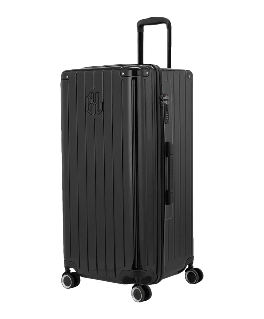 Valise trunk GYL taille XL noir vue trois quarts polycarbonate rigide