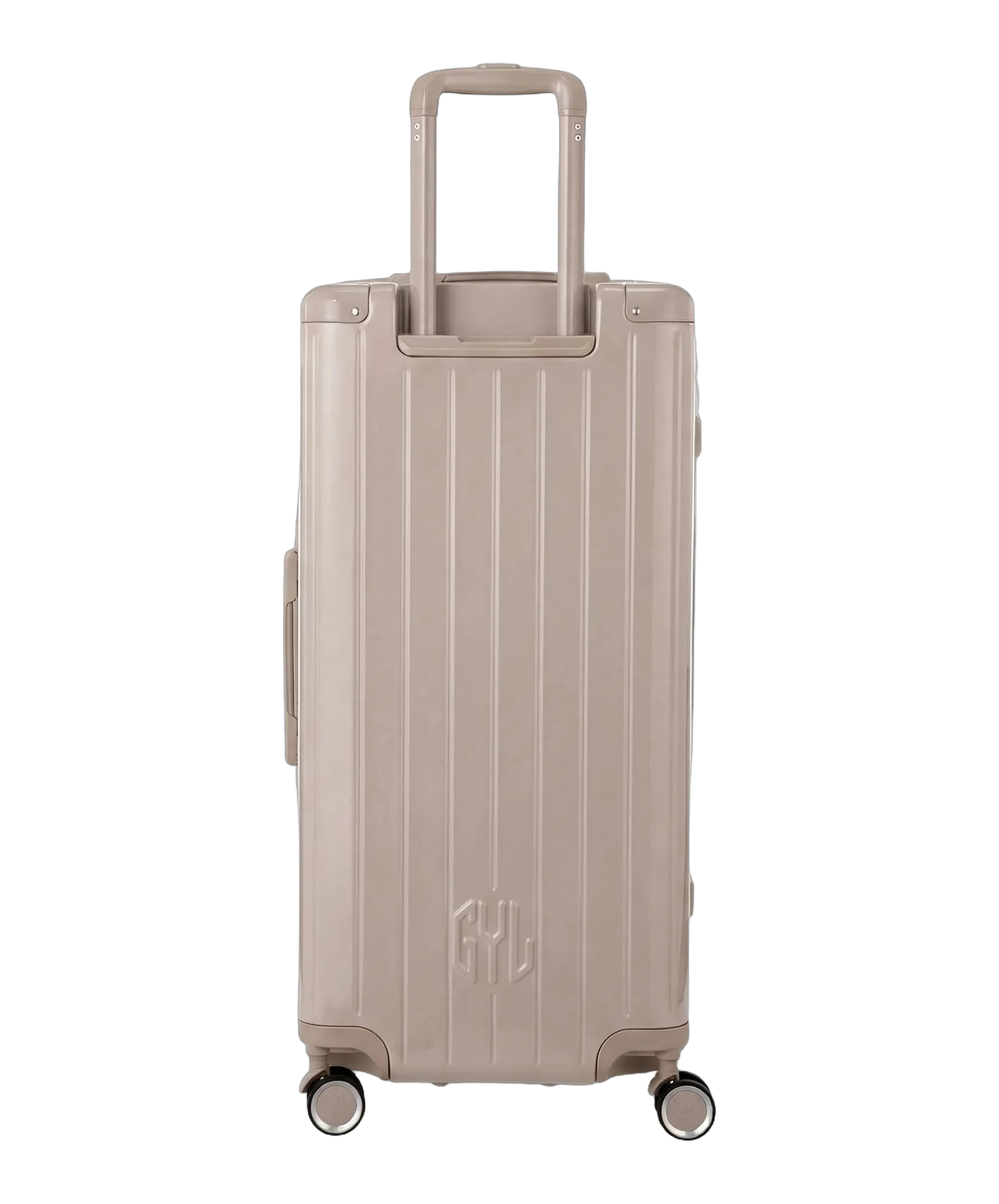 Valise trunk GYL taille XL nude de profil avec serrure TSA integree