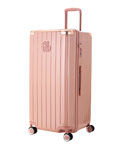 Valise Trunk GYL en polycarbonate Trunk XL 80 cm coloris rose gold vue trois quarts avant