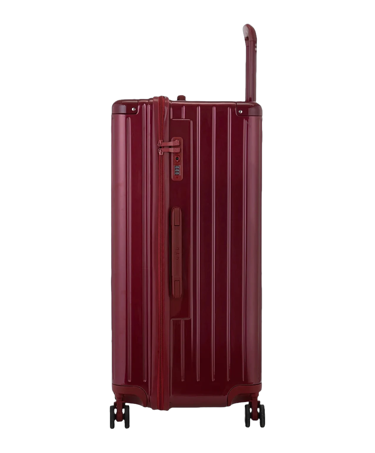 Valise trunk GYL taille XL rouge fonce de profil avec serrure TSA integree