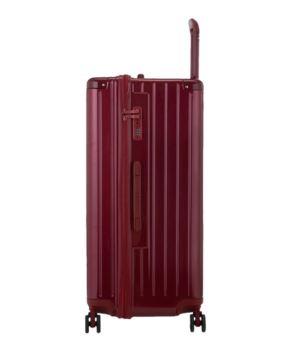Valise trunk GYL taille XL rouge fonce de profil avec serrure TSA integree