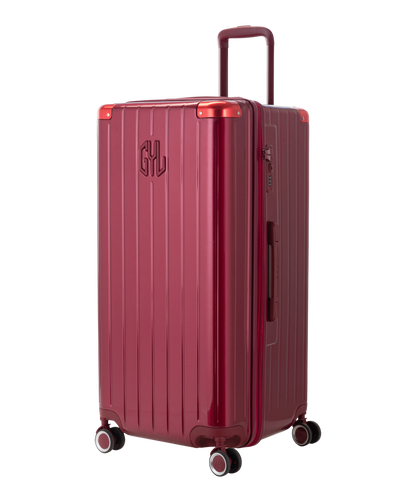 Valise Trunk XL Intemporelle GYL en polycarbonate 78 cm coloris rouge fonce vue trois quarts avant