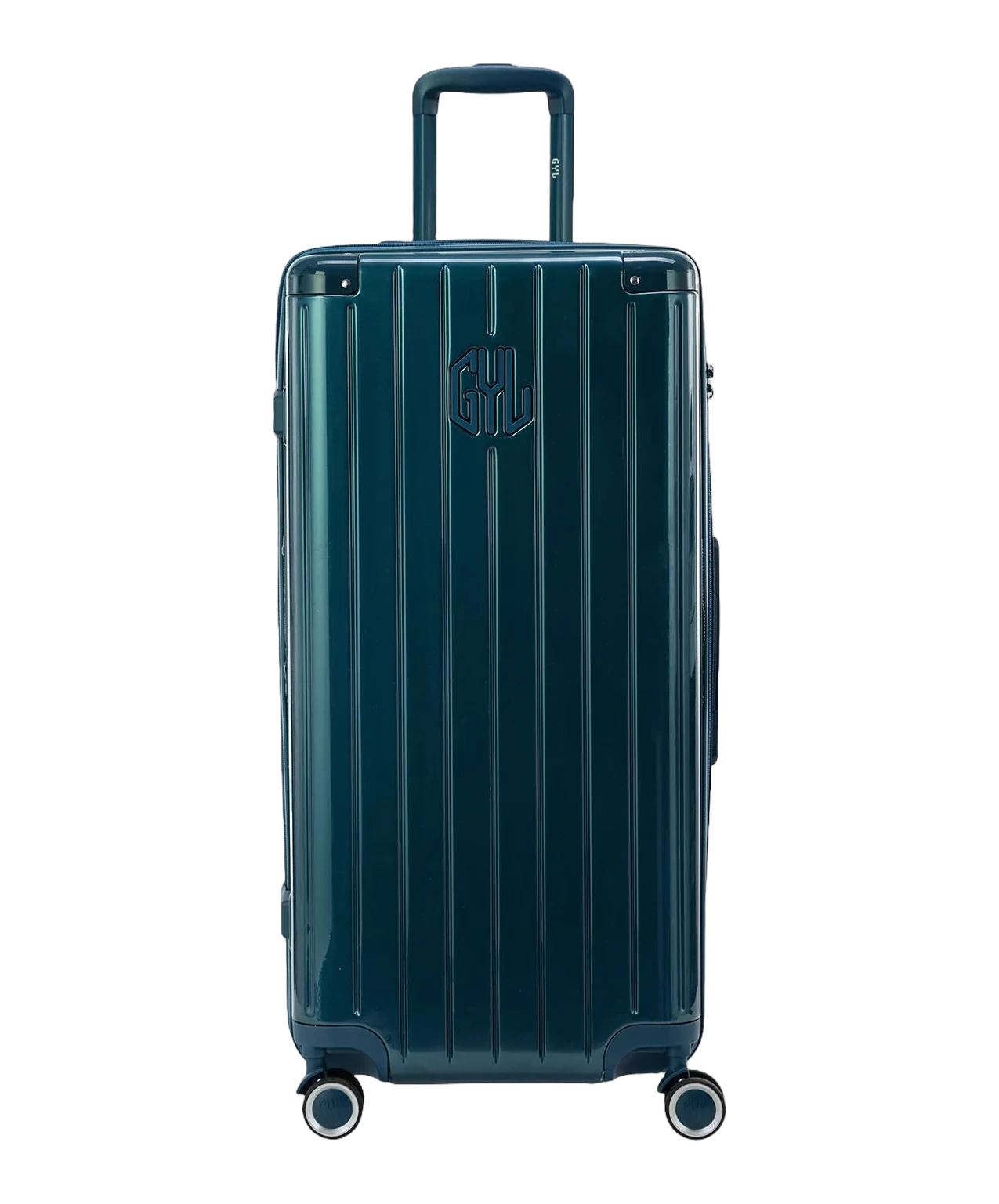 Valise trunk GYL taille XL sapin polycarbonate vue de face avec logo