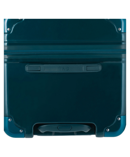 Valise Trunk XL Intemporelle GYL en polycarbonate 78 cm coloris sapin vue du dessus avec poignee de portage et coins renforces